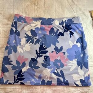 Croft‎ & Barrow Womens Skort Blue Pink Floral Lightweight Stretch PXL